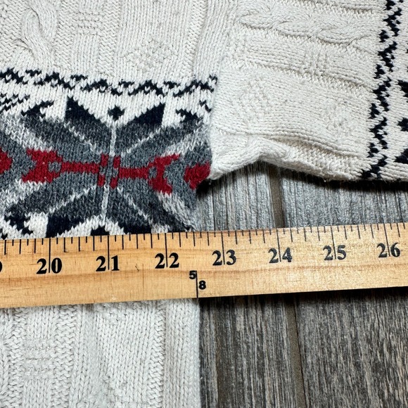 RedHead Made in USA Men's L Cable Knit Sweater Vintage Fair Isle Pattern - Picture 6 of 9